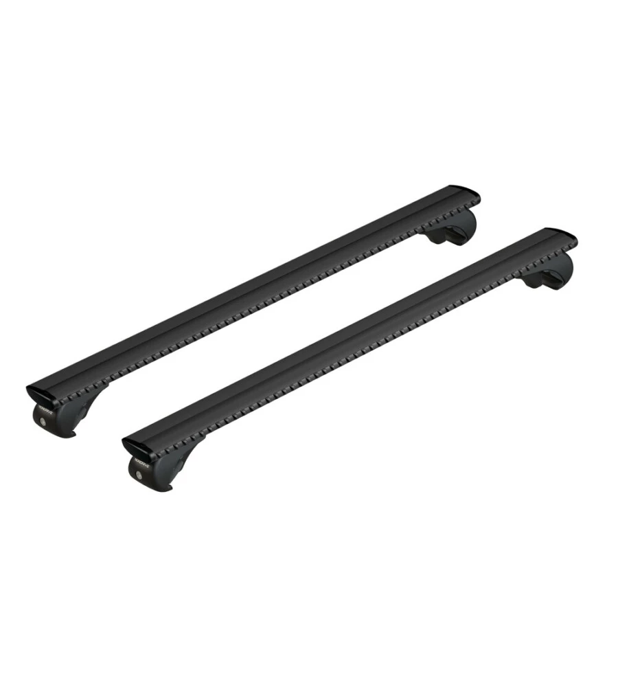 Set completo barre portatutto "evos silenzio black rail" in alluminio m 120 cm - n15090