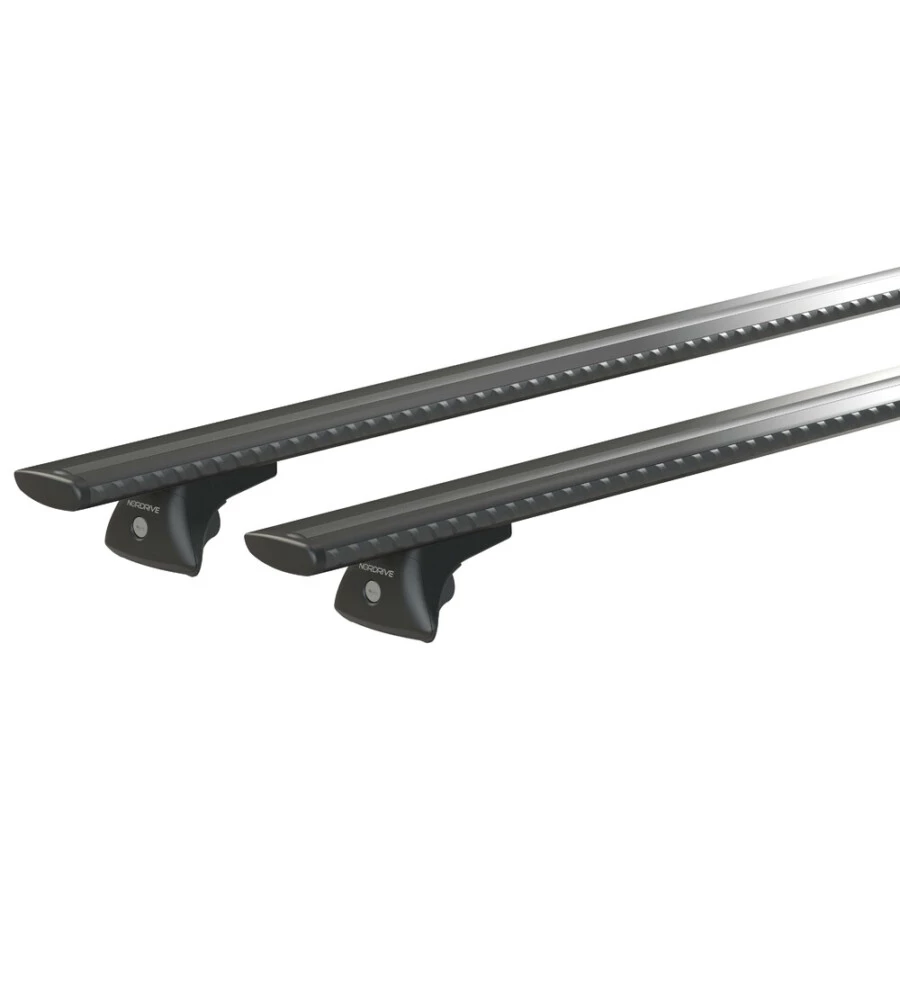 Set completo barre portatutto "evos silenzio black in-rail" in alluminio s 108 cm - n15101