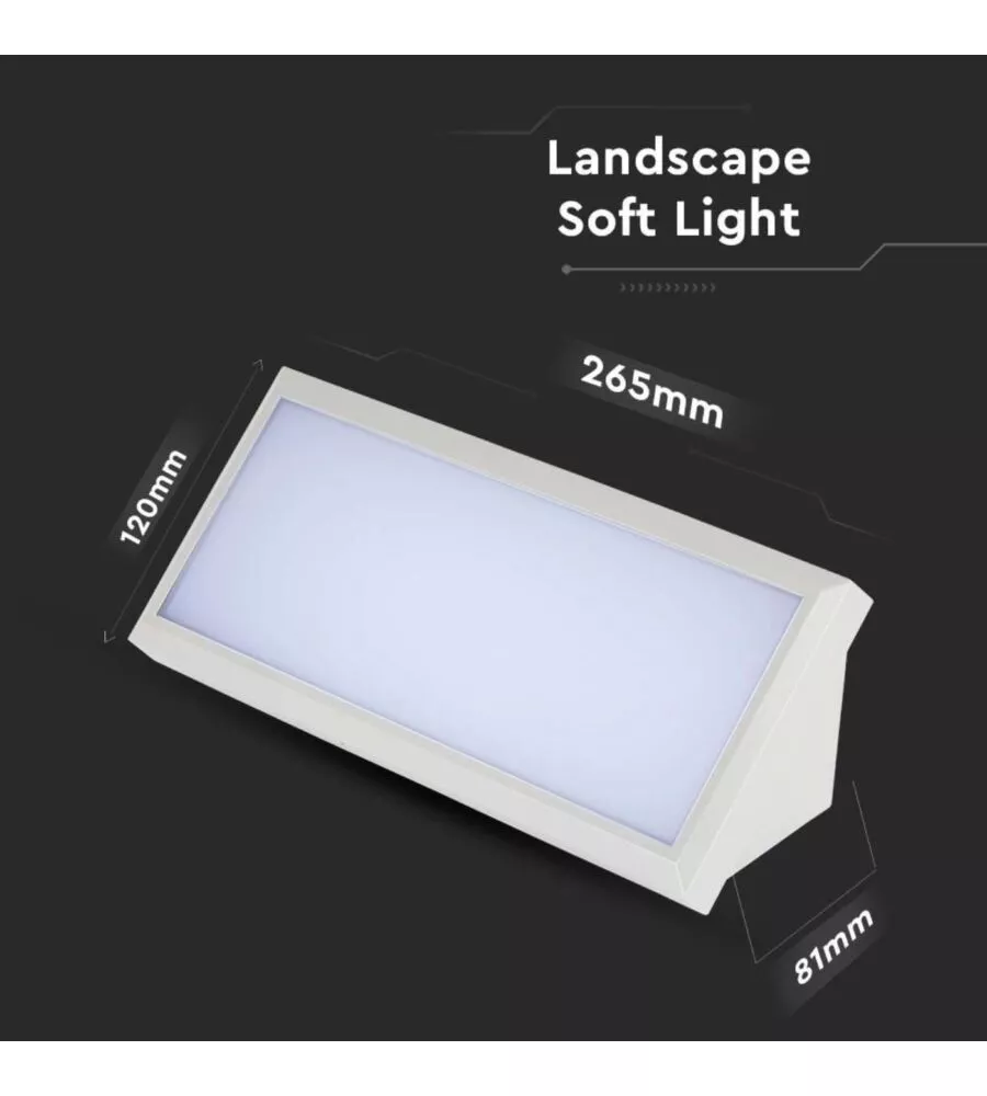 Lampada led da esterno a muro angolare bianco, 12 w 3000 k