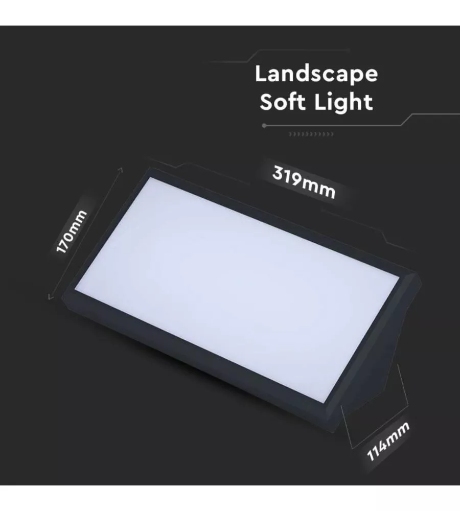 Lampada led da esterno a muro angolare nero, 20 w 3000 k