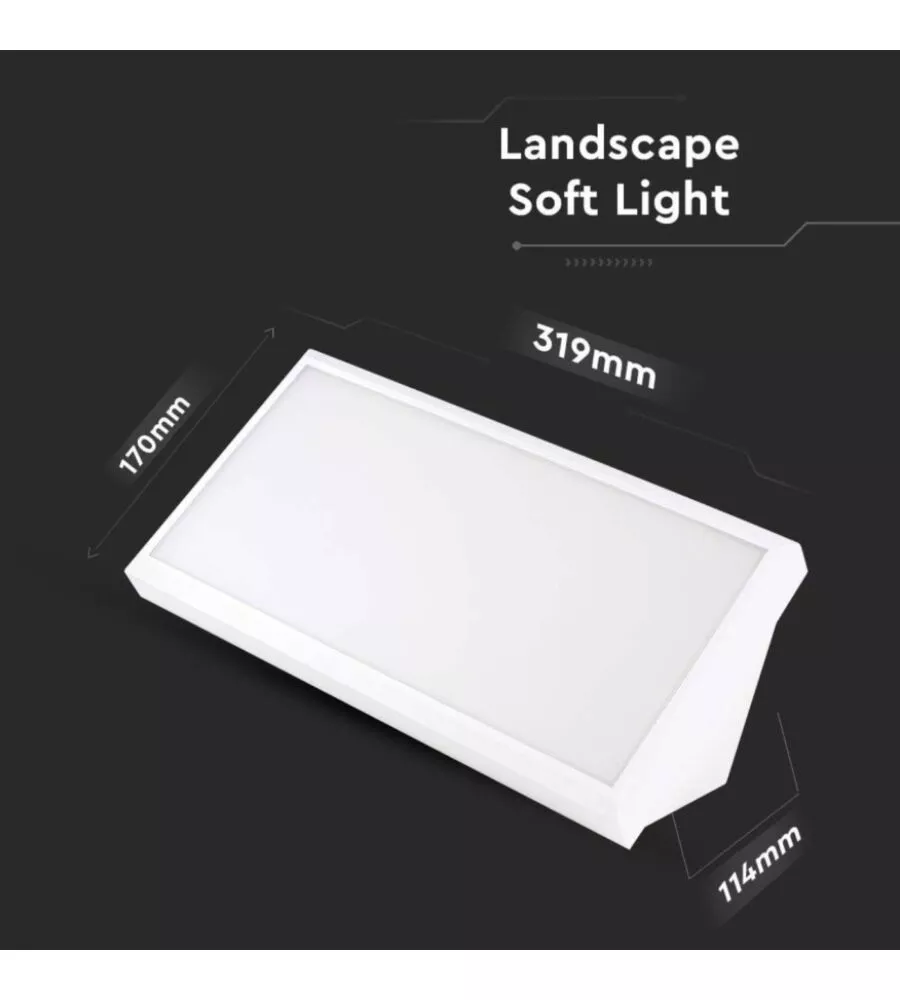 Lampada led da esterno a muro angolare bianco, 20 w 4200 k