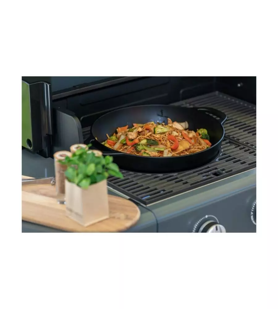 Wok in ghisa per barbecue "culinary modular", diametro 32 cm - campingaz