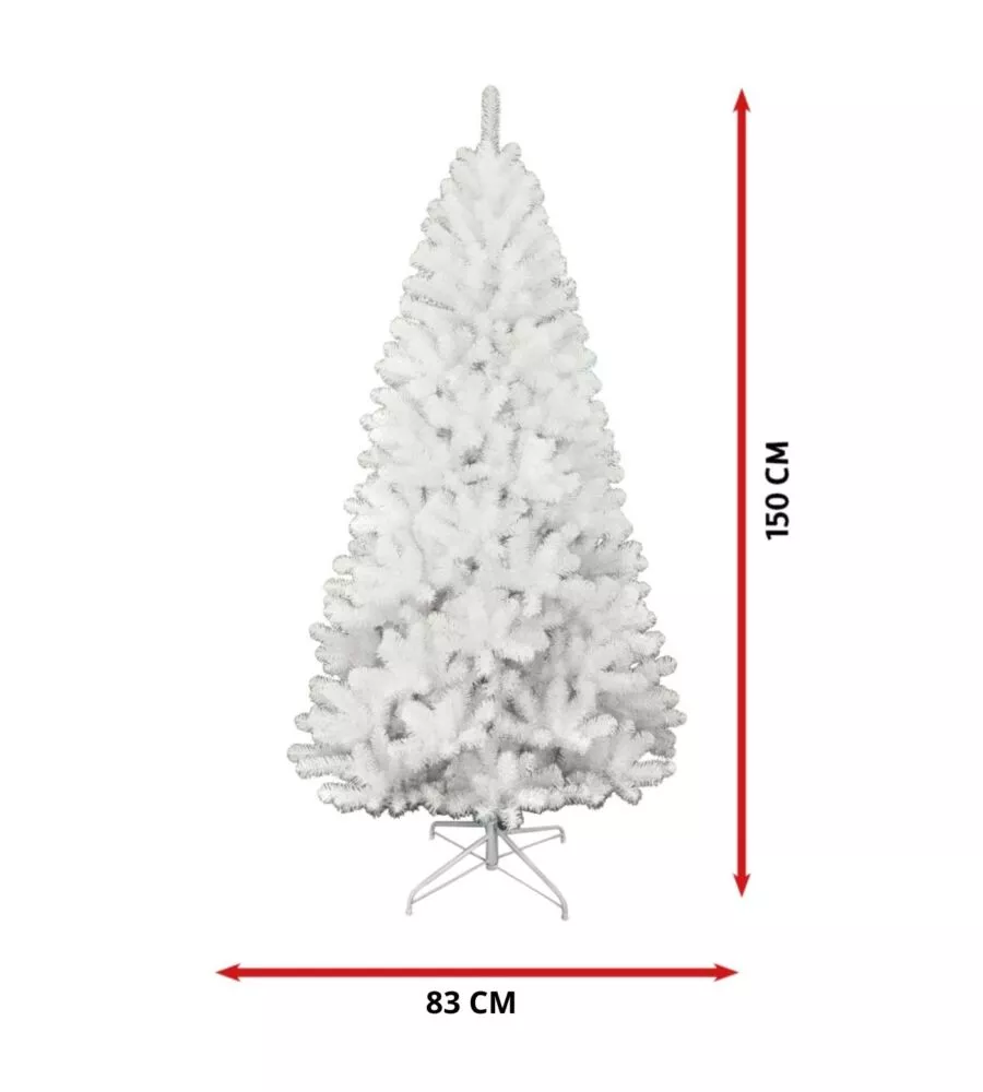 Albero di natale "neve" con 412 rami ad aggancio, 150 cm