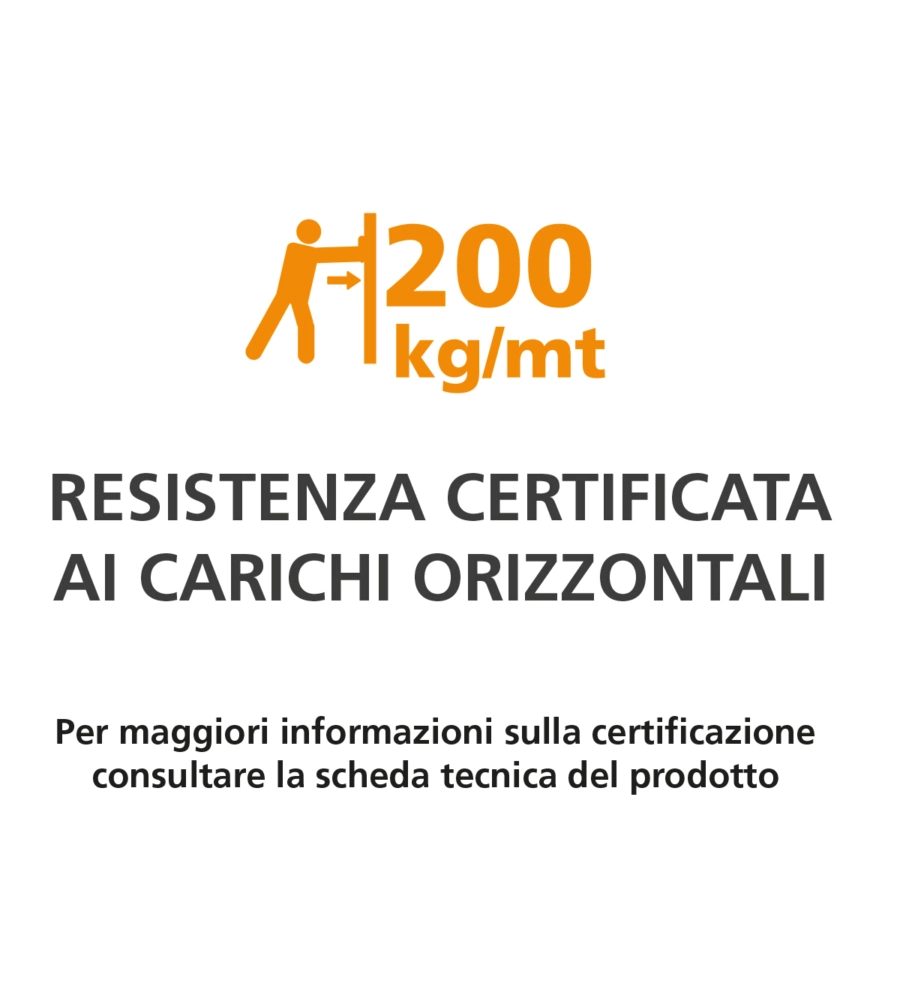 Parapetto modulare certificato in acciaio inox aisi 304 con fissaggio a pavimento, 150 cm - kit intermedio a2.