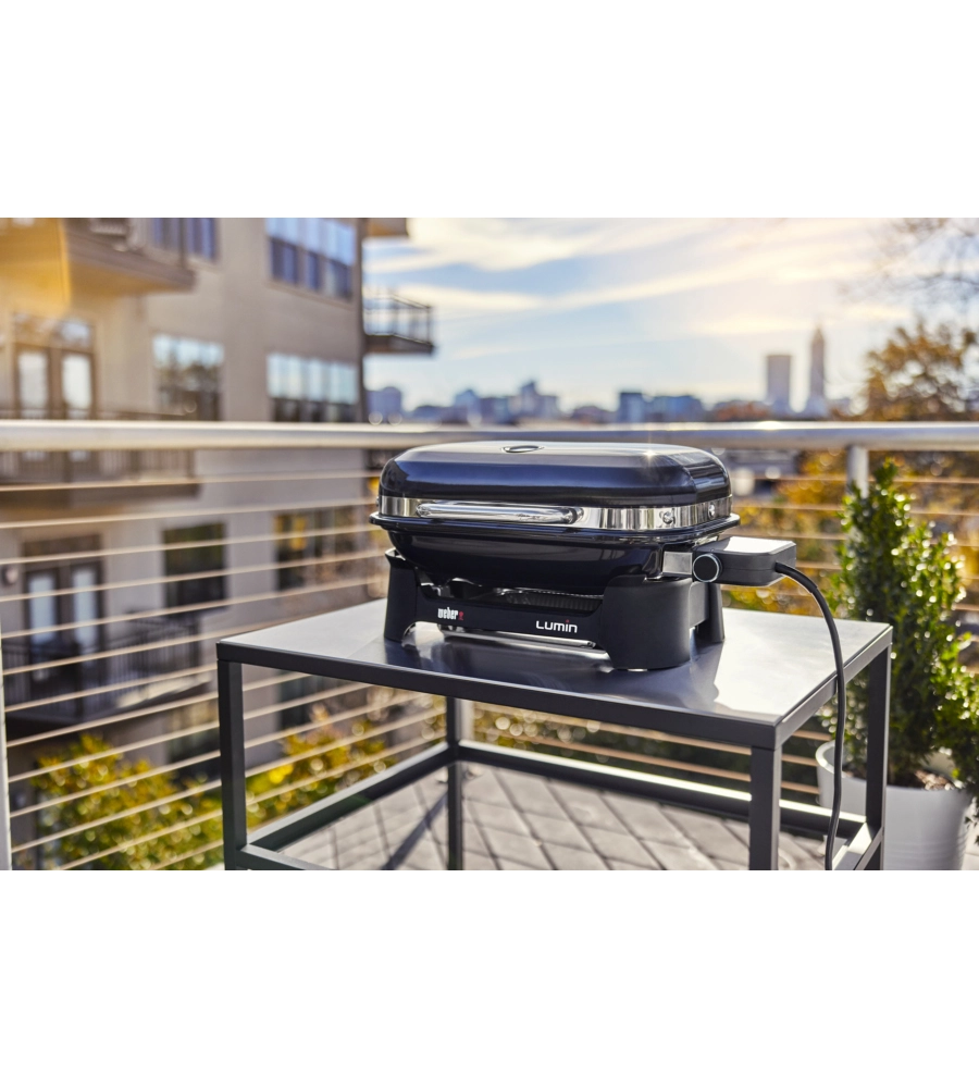 Barbecue elettrico portatile weber "lumin compact" con griglia 49,5 x 23,5 cm