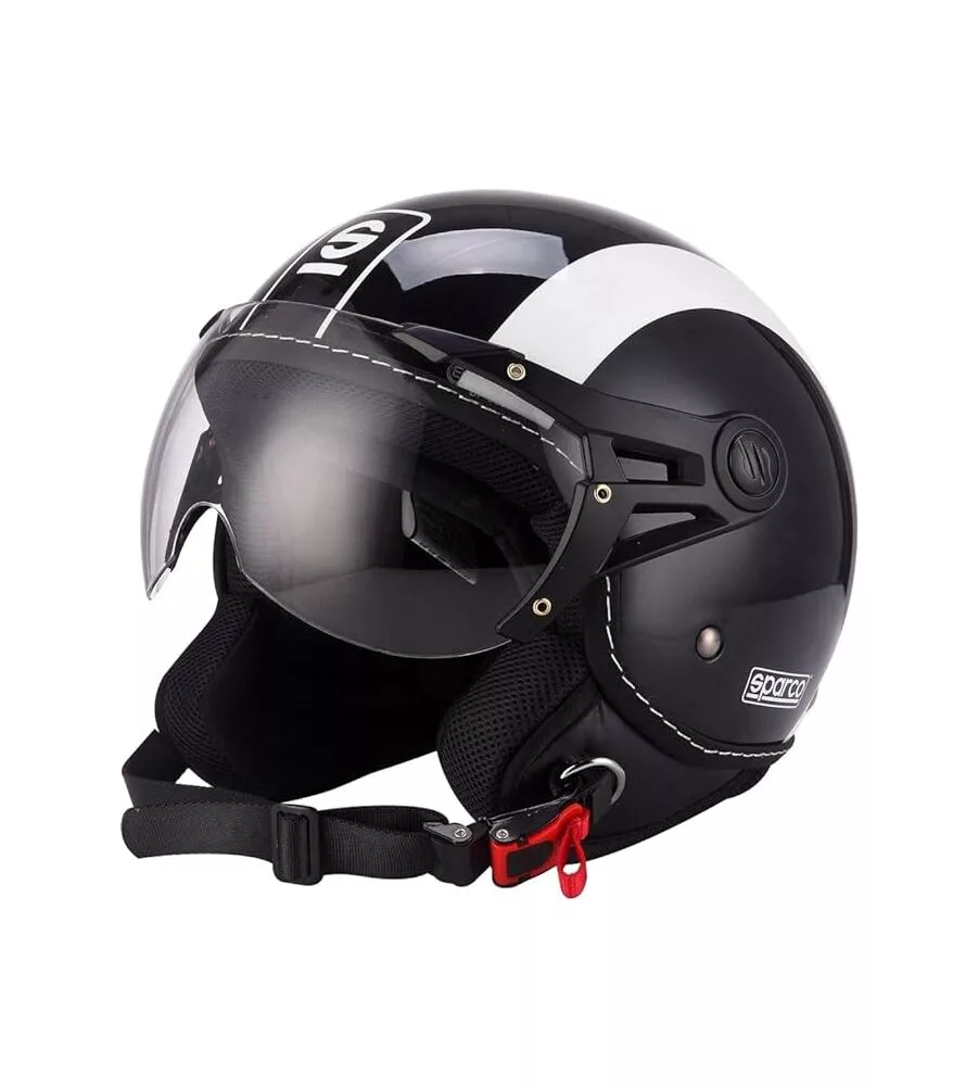 Casco moto sparco "sp501" nero/bianco, tg l