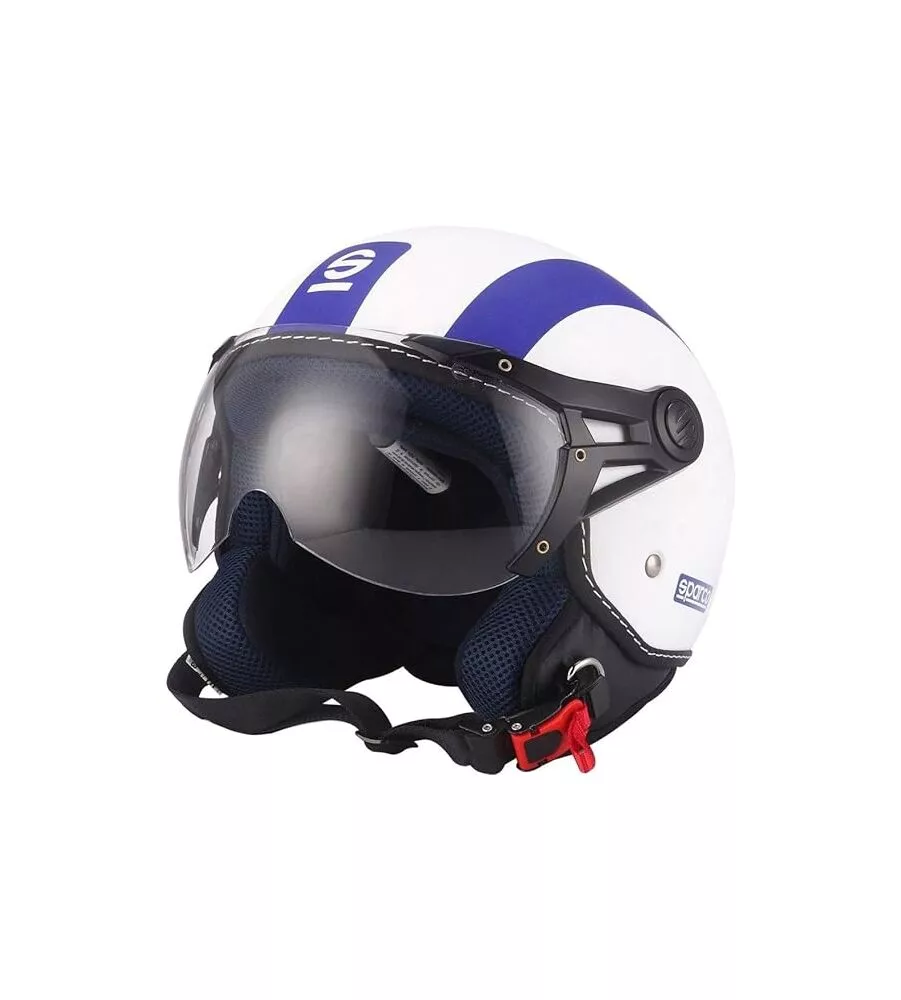 Casco moto sparco "sp501" bianco/blu, tg m