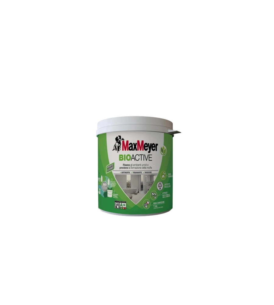 Pittura antimuffa "bioactive a+" bianco 0.75 lt - max mayer