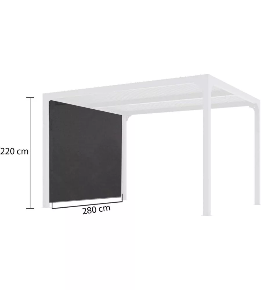 Tenda accessoria con binario per pergola bioclimatica da esterno "per2430bi" e "per3630bi", 280x220 cm