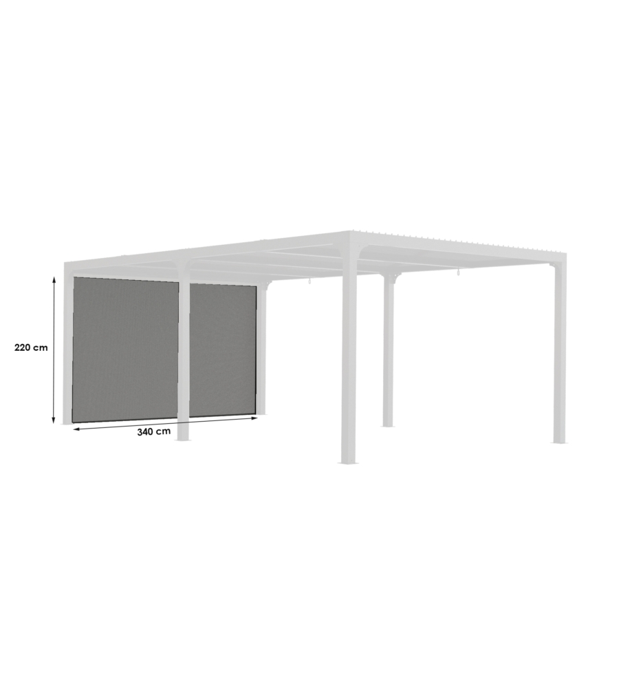 Tenda accessoria con binario per pergola bioclimatica da esterno "per3630bi" e "per3660bi", 340x220 cm