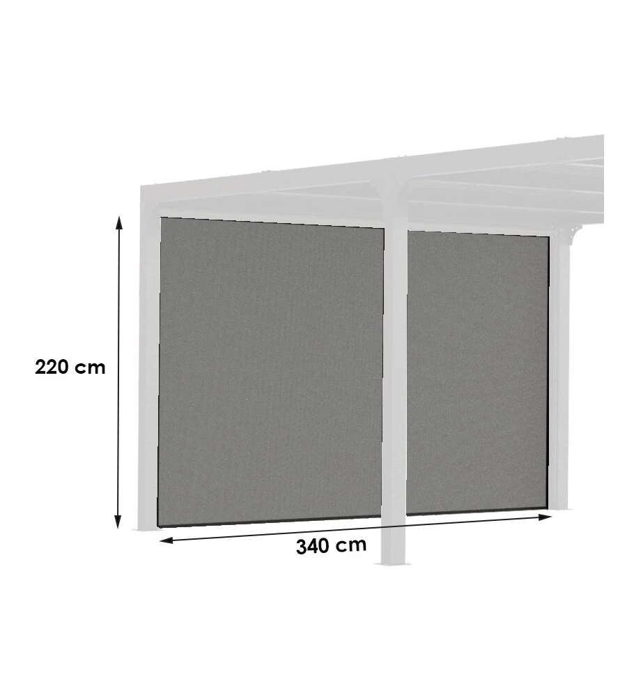 Tenda accessoria con binario per pergola bioclimatica da esterno "per3630bi" e "per3660bi", 340x220 cm