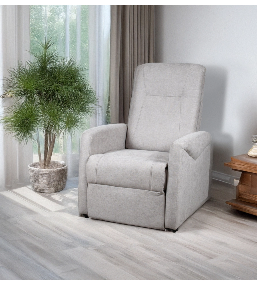 Poltrona massaggiante "siena" tessuto grigio con recliner elettrico, 75x93x105 cm