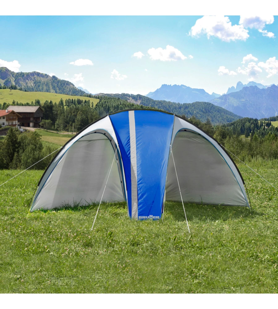 Gazebo da campeggio brunner "pagoda" blu 3x3 m