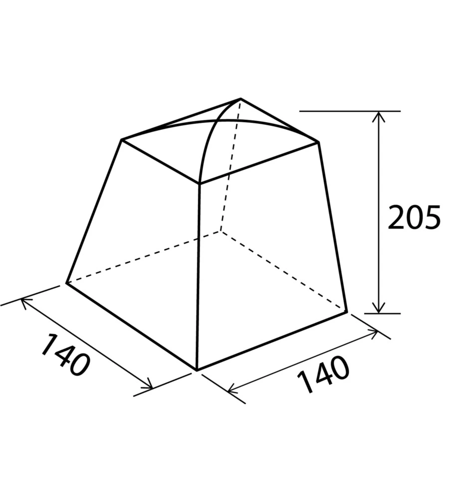 Tenda da campeggio brunner "cabina ii ng" 140x140x205 cm