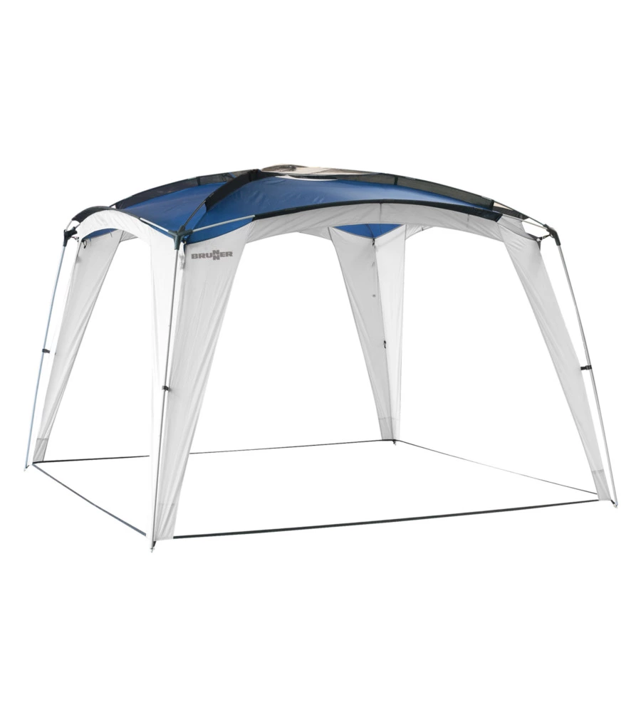 Gazebo da campeggio brunner "medusa ii" in acciaio e fiberglass blu 3x3 m