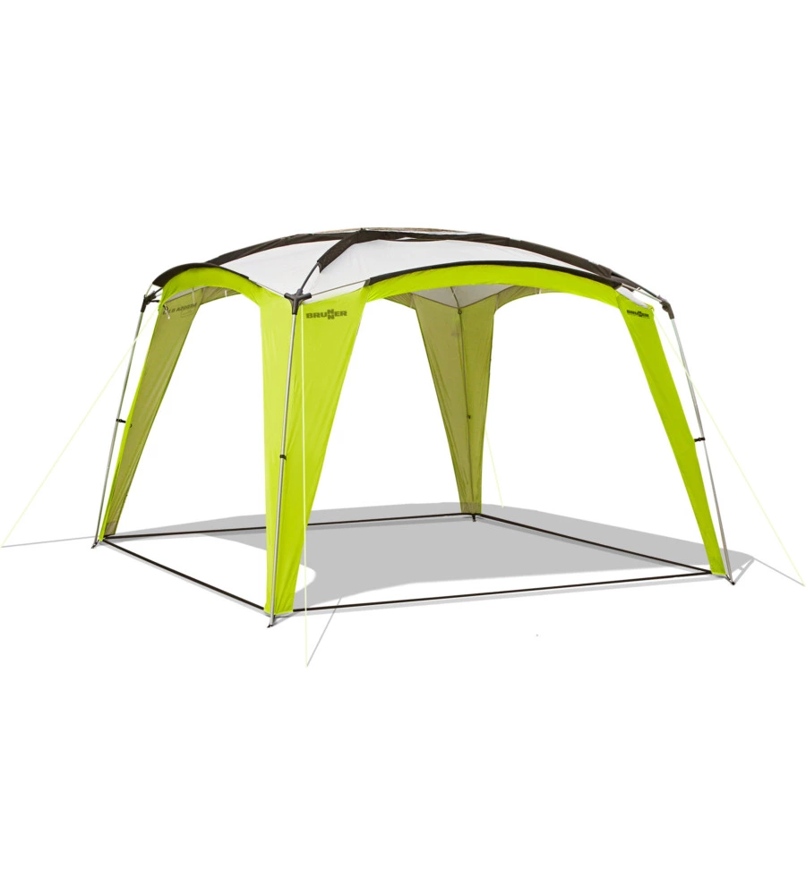 Gazebo da campeggio brunner "medusa ii" in acciaio e fiberglass verde 3x3 m