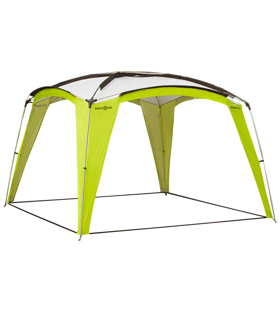 Gazebo da campeggio brunner "medusa ii" in acciaio e fiberglass verde 3x3 m