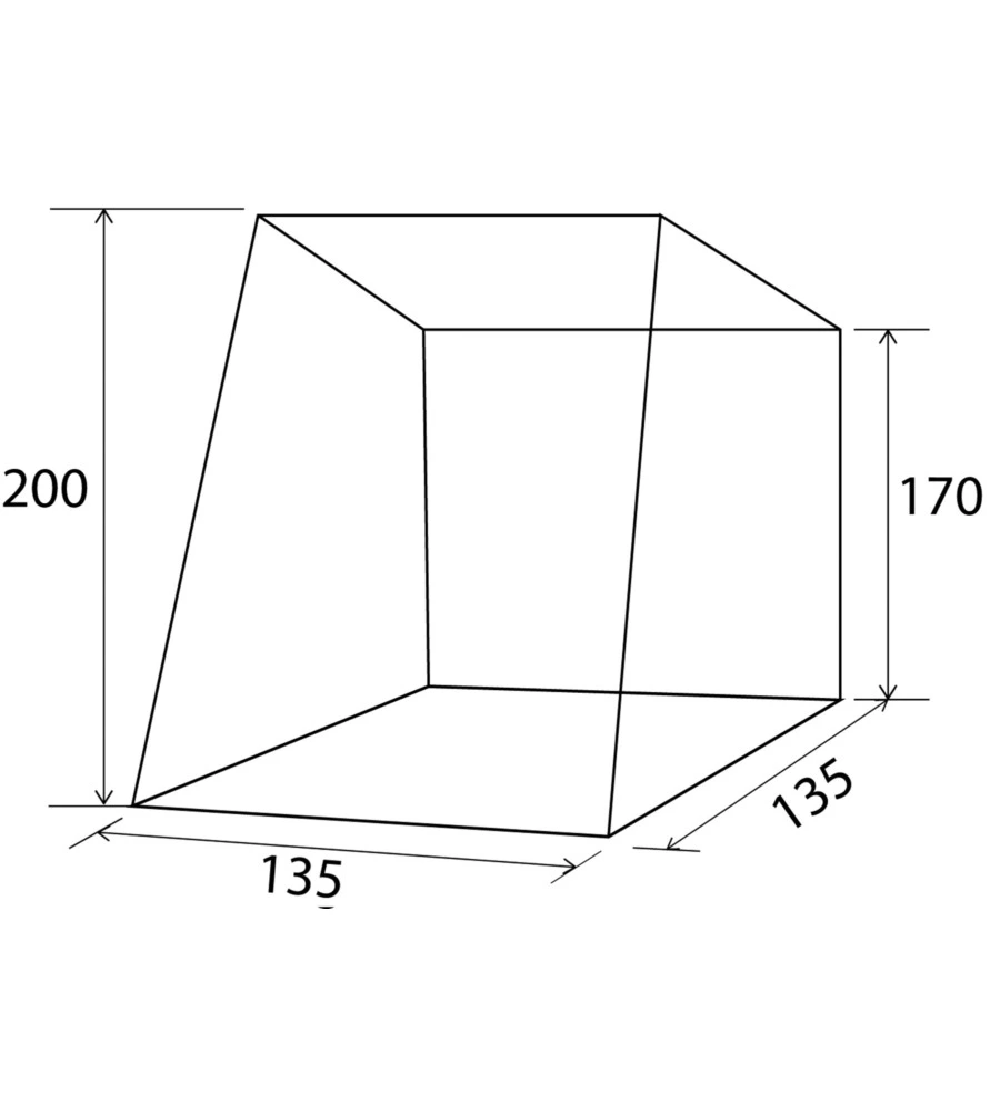 Tenda da campeggio per van posteriore brunner "pilote caddy 4" 135x135x170/200 cm