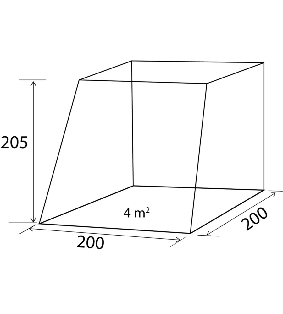 Tenda da campeggio per van posteriore brunner "comet" 200x200x205 cm