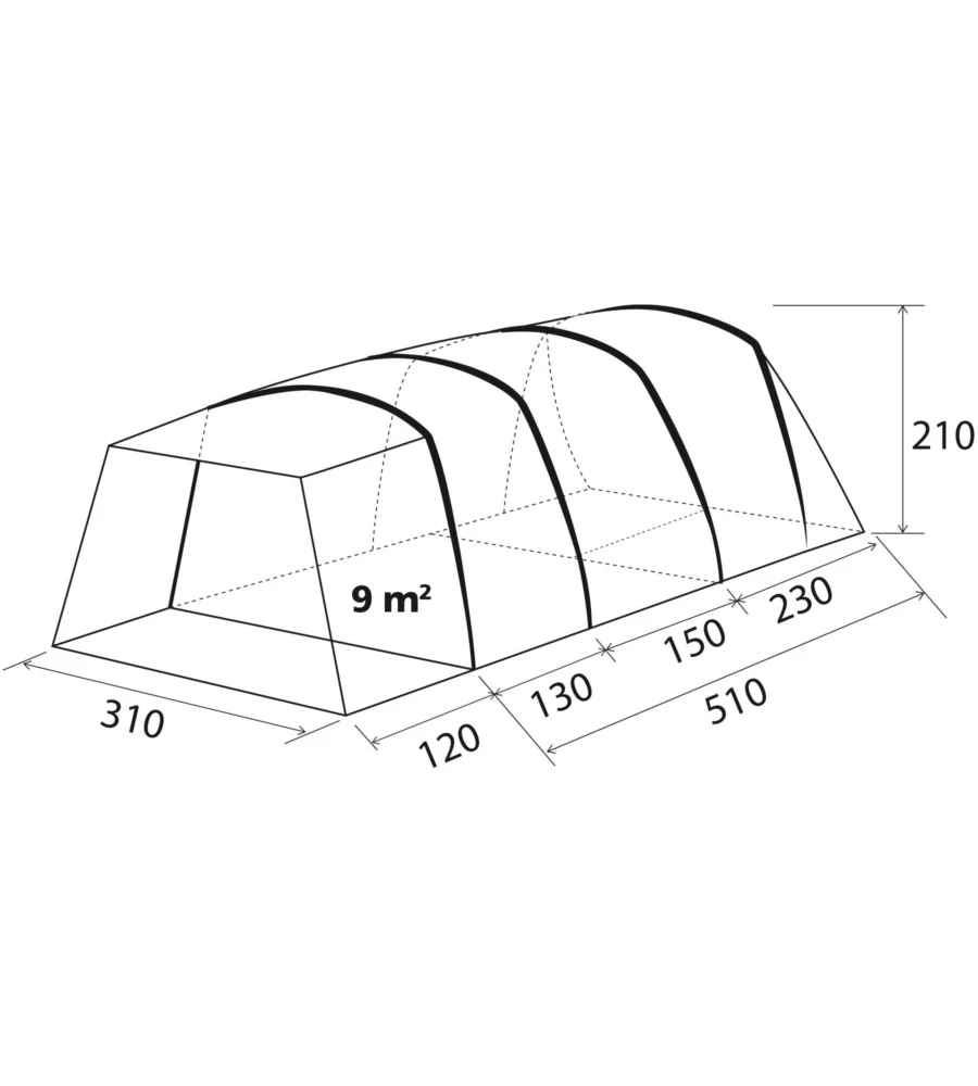 Tenda da campeggio brunner "pure 4" 4 persone 630x310x210 cm