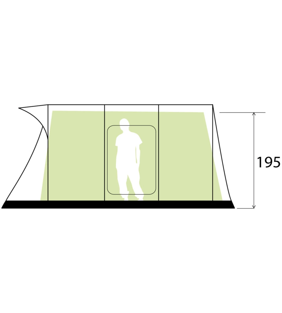 Tenda da campeggio brunner "pure 4" 4 persone 630x310x210 cm