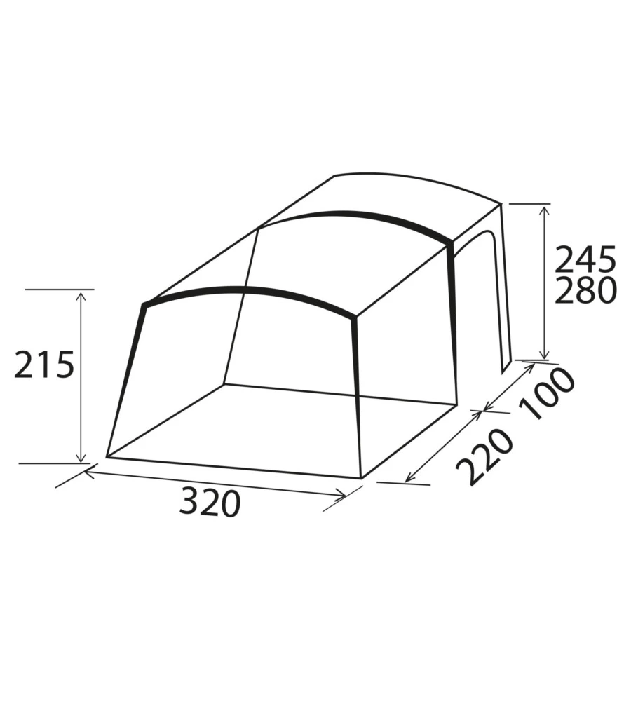 Tenda da campeggio per van brunner "trails hc" 320x320x215 cm