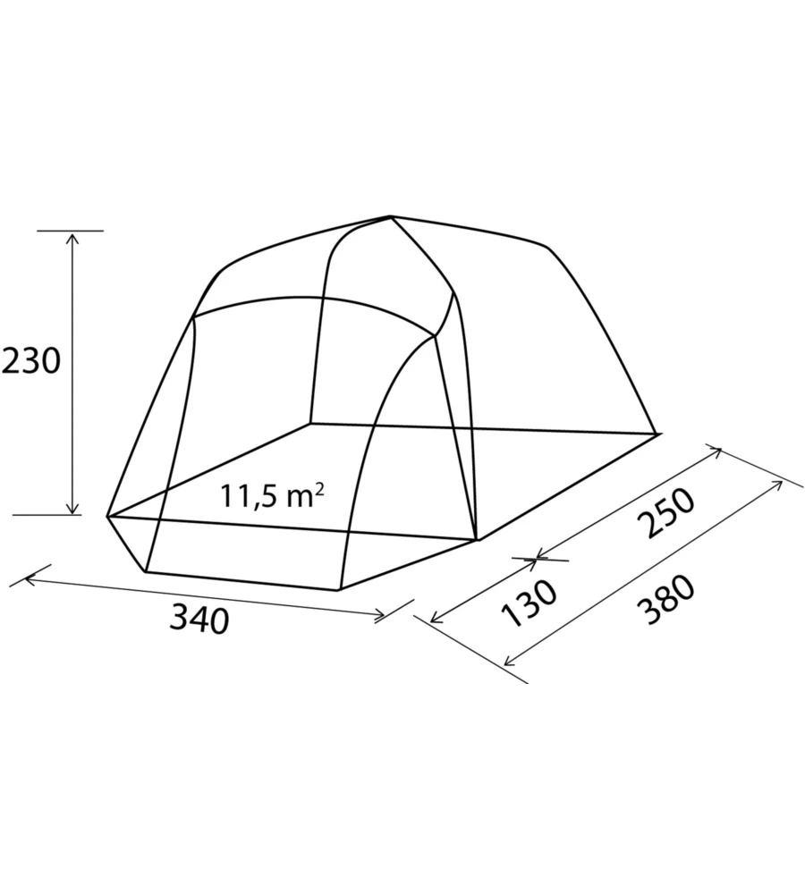 Tenda da campeggio brunner "trouper xl airtech" 380x340x230 cm