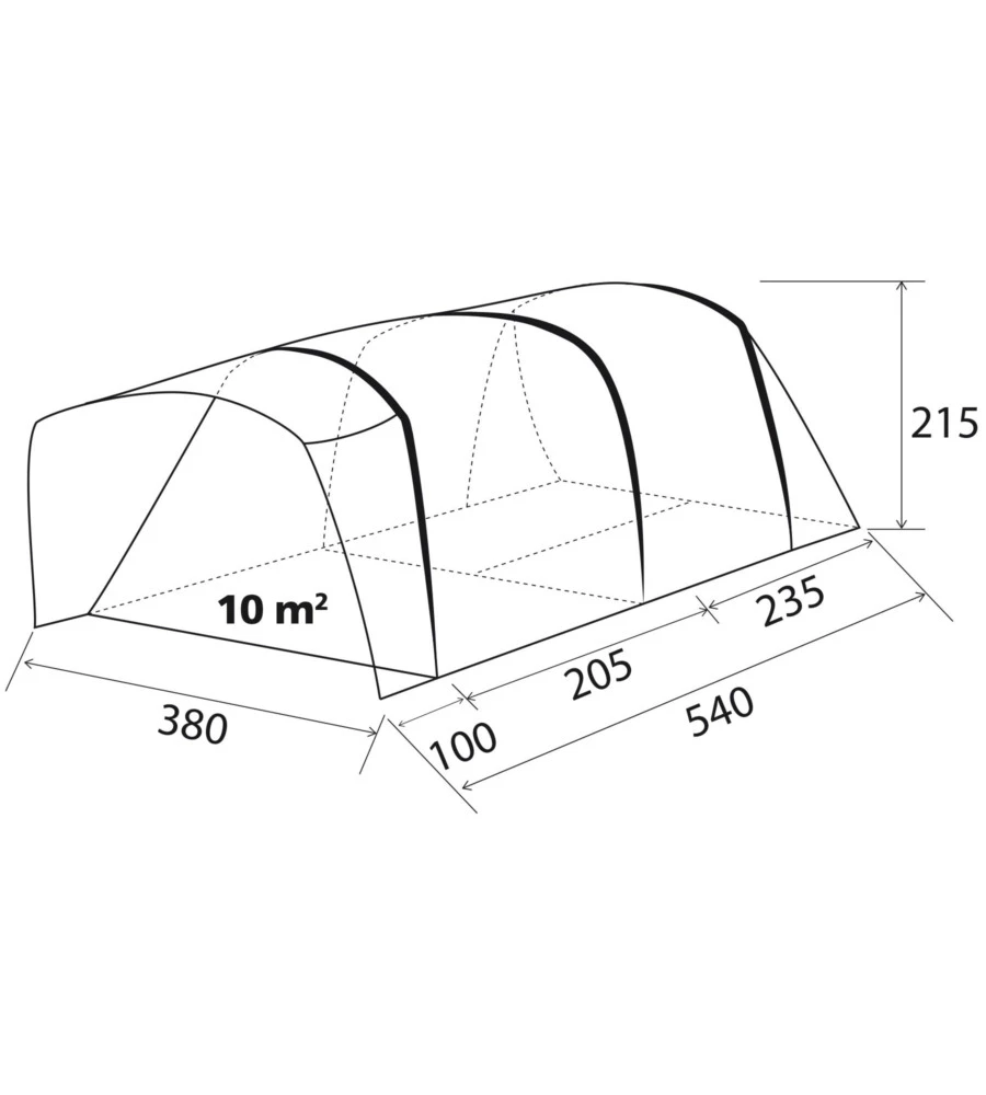 Tenda da campeggio brunner "paraiso 5 airtech" 6 persone 350x215x195 cm