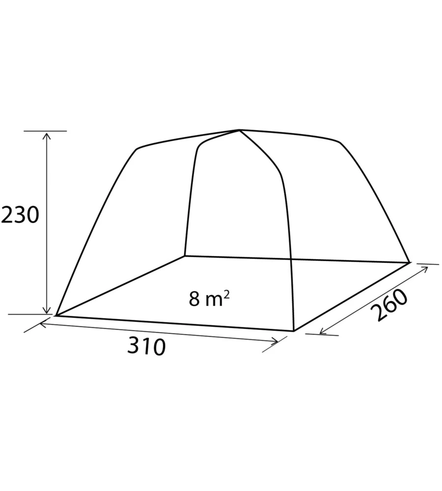 Tenda da campeggio per van brunner "trouper 2.0" 310x260x230 cm