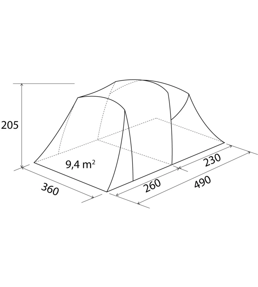 Tenda da campeggio brunner "kalynda 5" 5 persone 340x220x195 cm