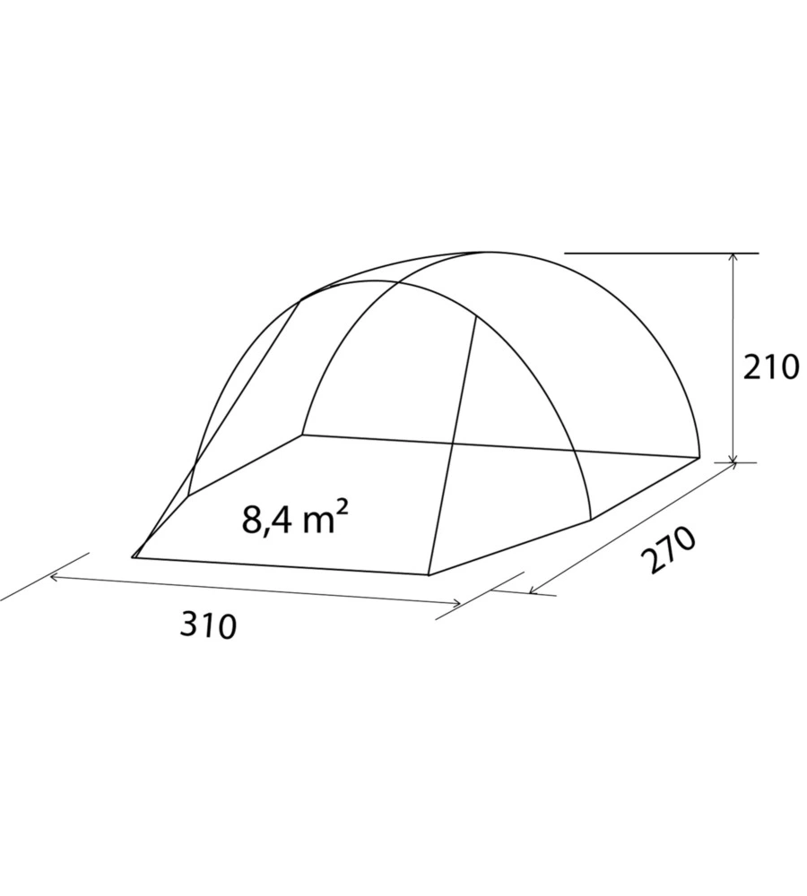 Tenda da campeggio per van brunner "entrada" 310x270x210 cm