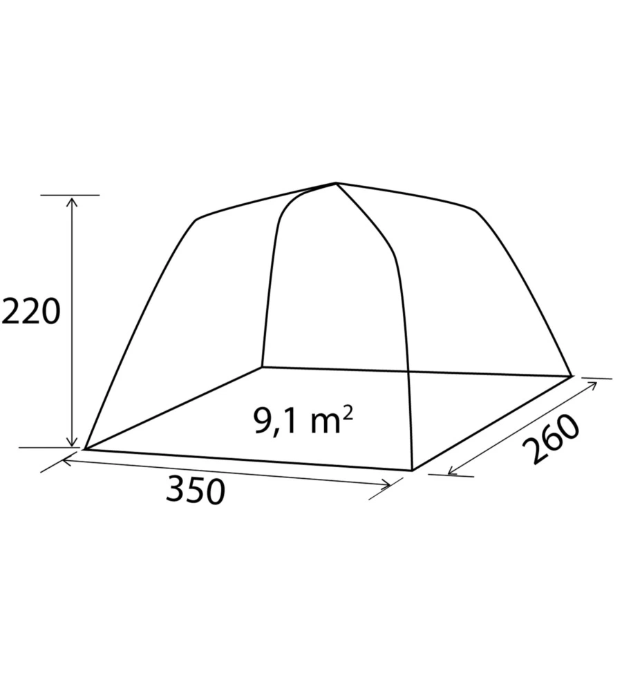 Tenda da campeggio per van brunner "rambler", 350x260x220 cm