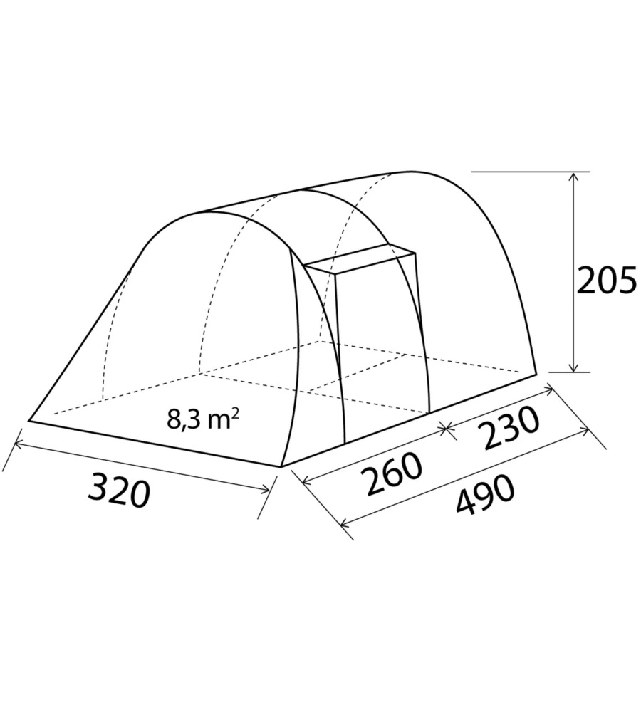 Tenda da campeggio brunner "arqus outdoor 5" 300x200x195 cm