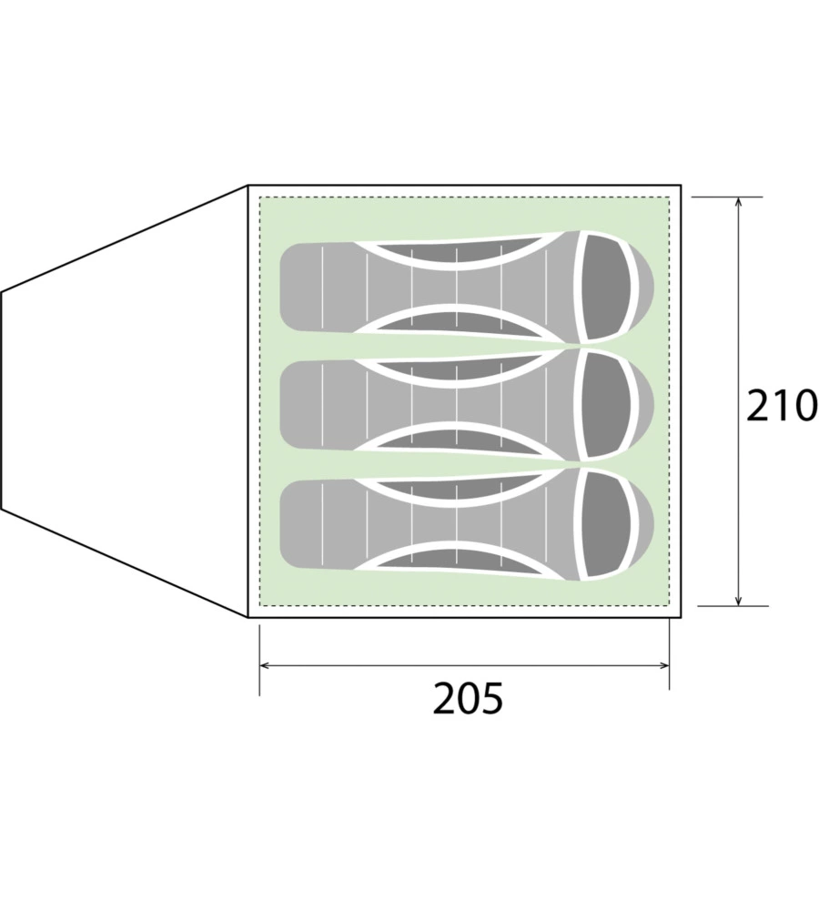 Tenda da campeggio brunner "globo 3" 210x205x125 cm