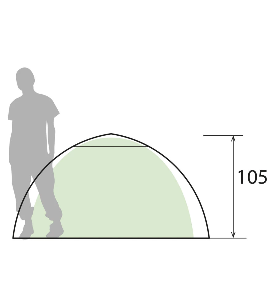 Tenda da campeggio brunner "strato 2" 2 persone 205x150x105 cm