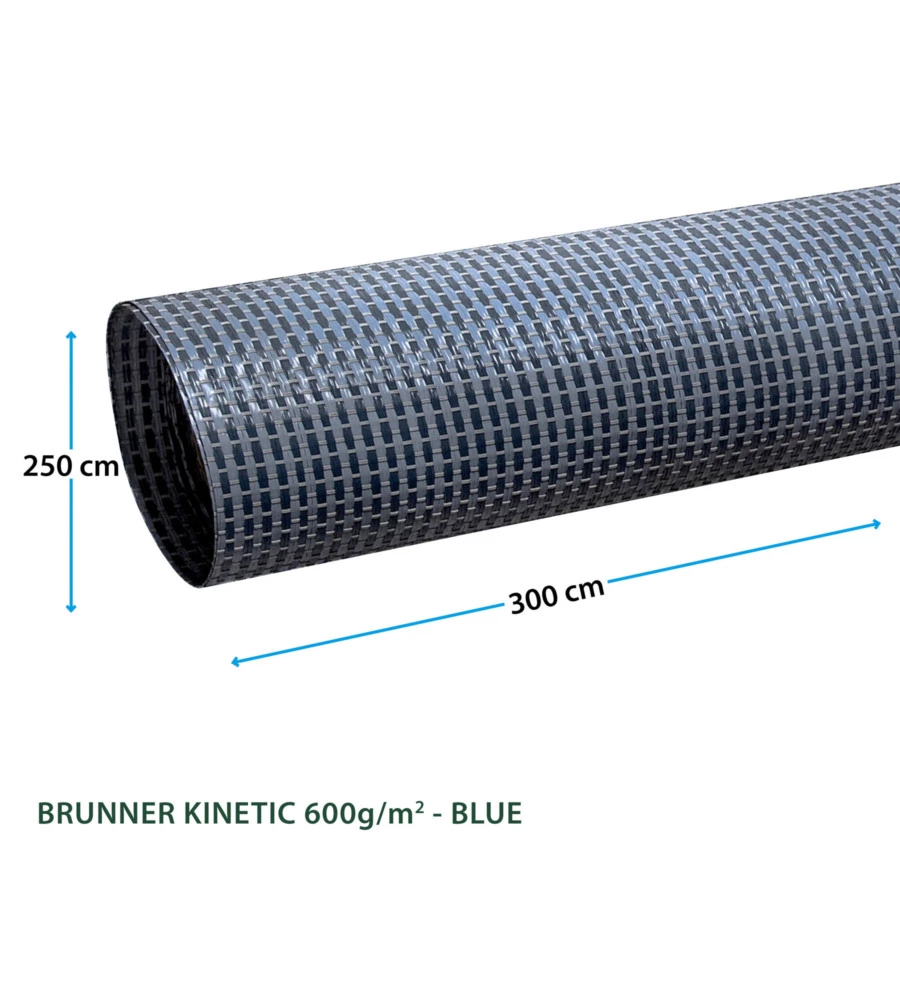 Stuoia da campeggio brunner "kinetic 600" blu e grigio 250x600 cm