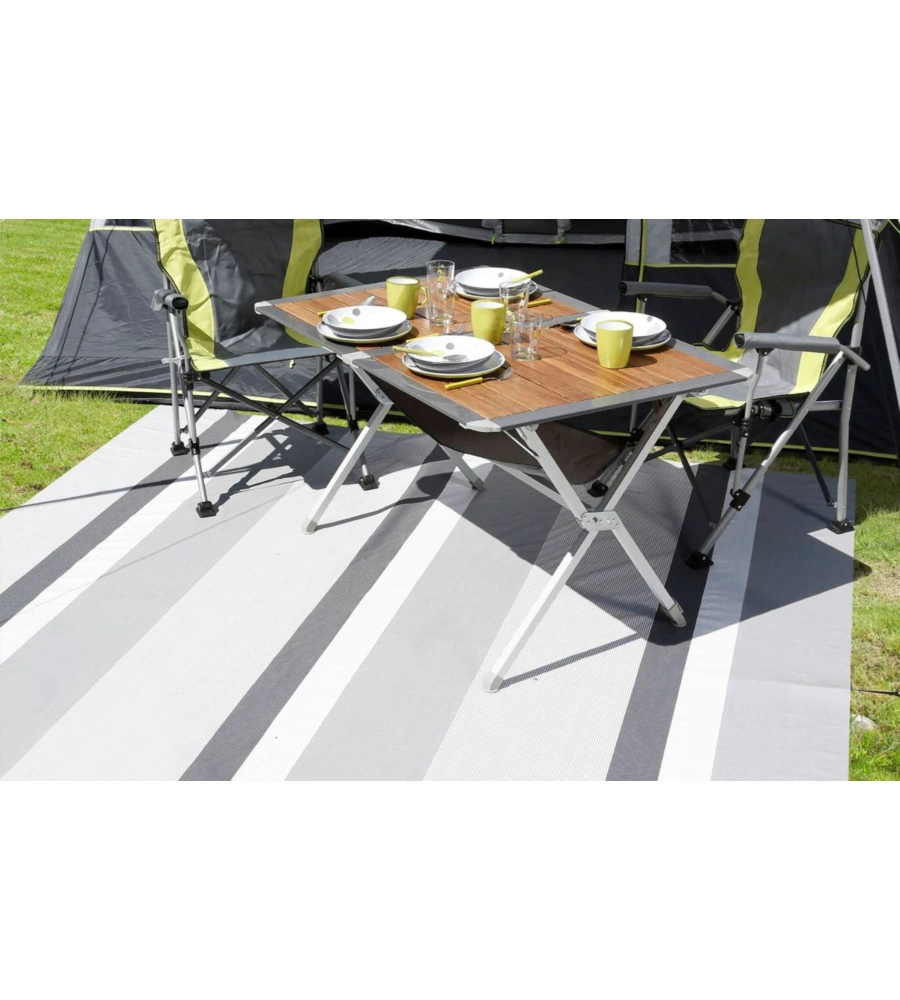 Stuoia da campeggio brunner "kinetic 500" a righe grigio 250x300 cm