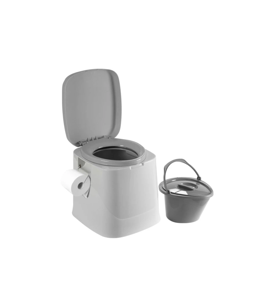 Wc chimico portatile con supporto per carta igienica da campeggio brunner "optiloo" 39x41,5x43 cm