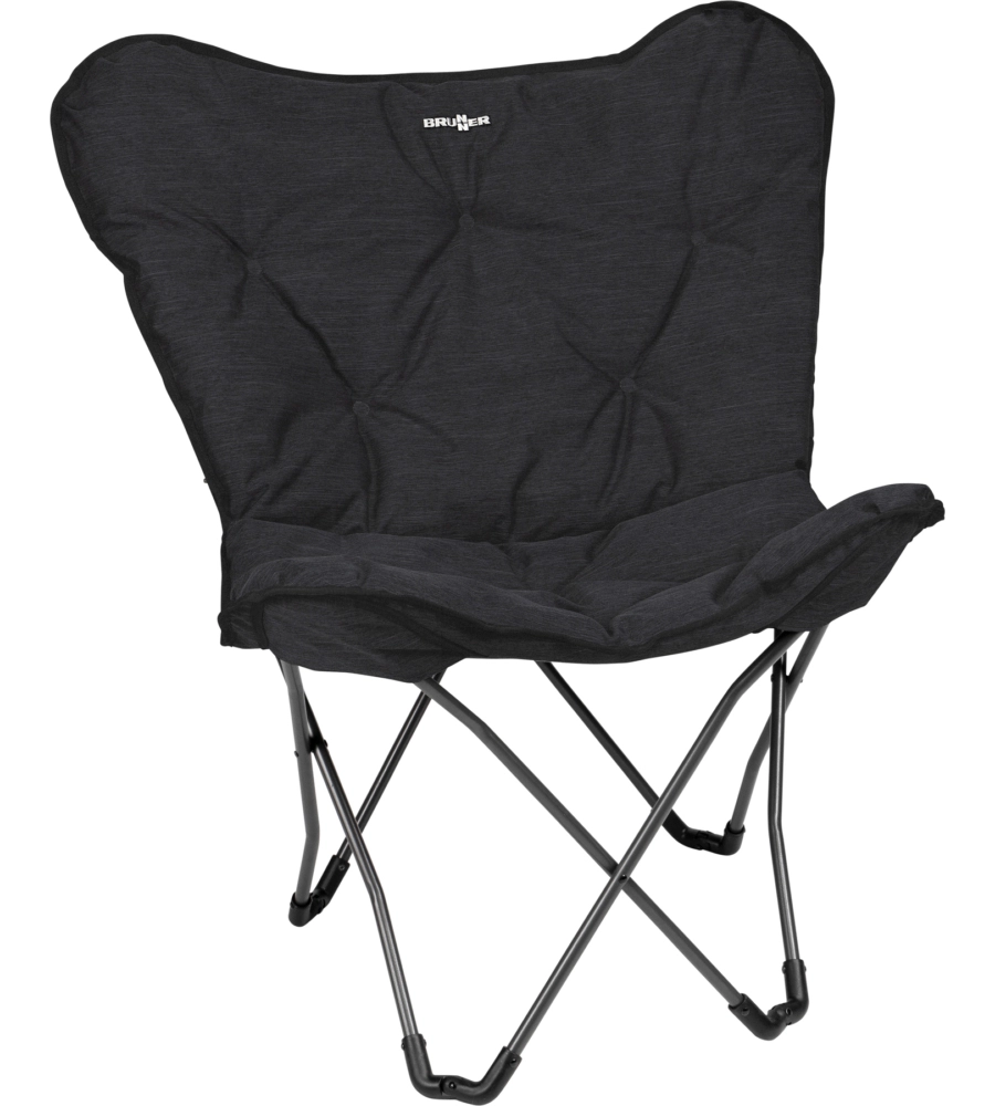 Poltrona da campeggio brunner "action vivavita lounger" in acciaio e poliestere nero 74x43x56/99 cm