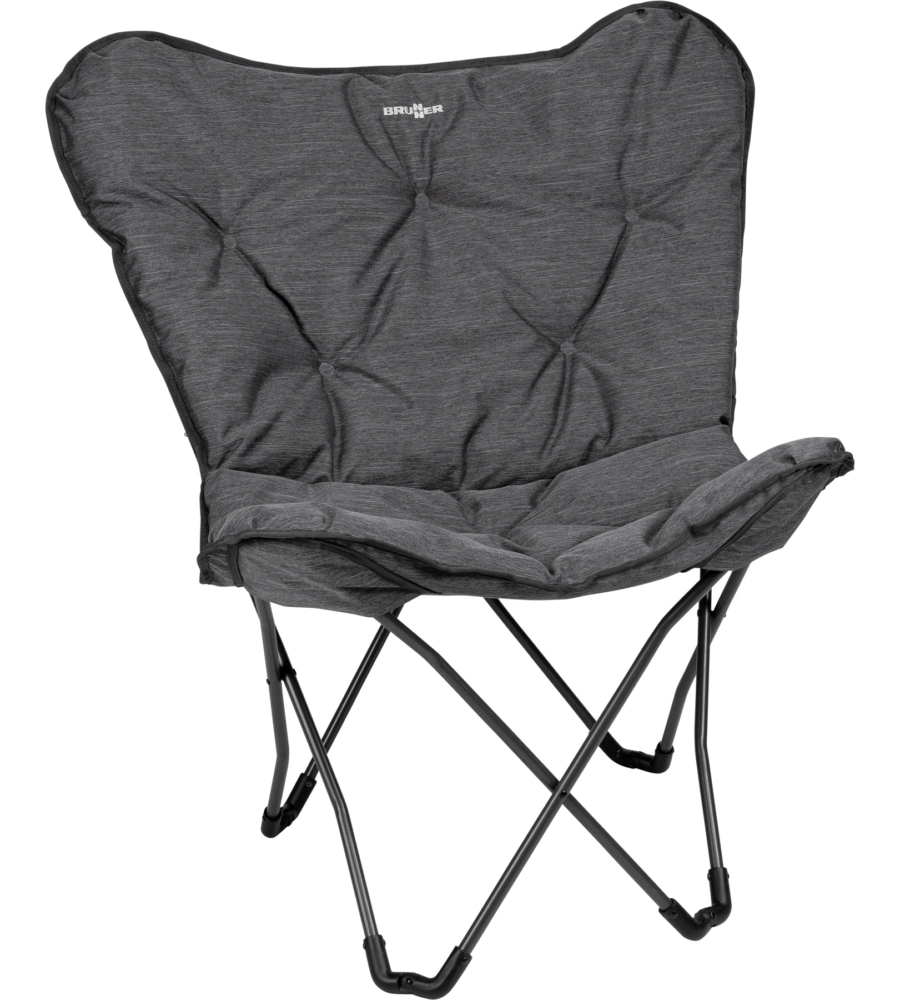 Poltrona da campeggio brunner "action vivavita lounger" in acciaio e poliestere grigio 74x43x56/99 cm