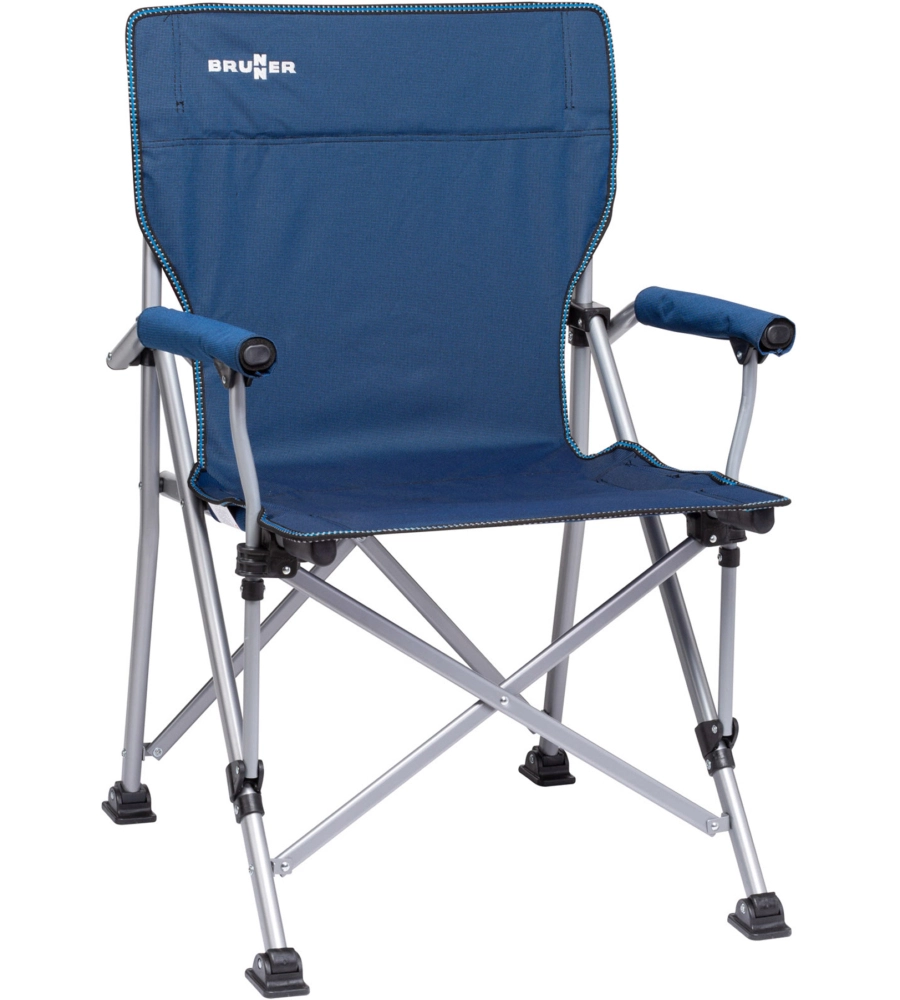 Sedia da campeggio brunner "cruiser" in acciaio e poliestere blu 51x44x48/90 cm