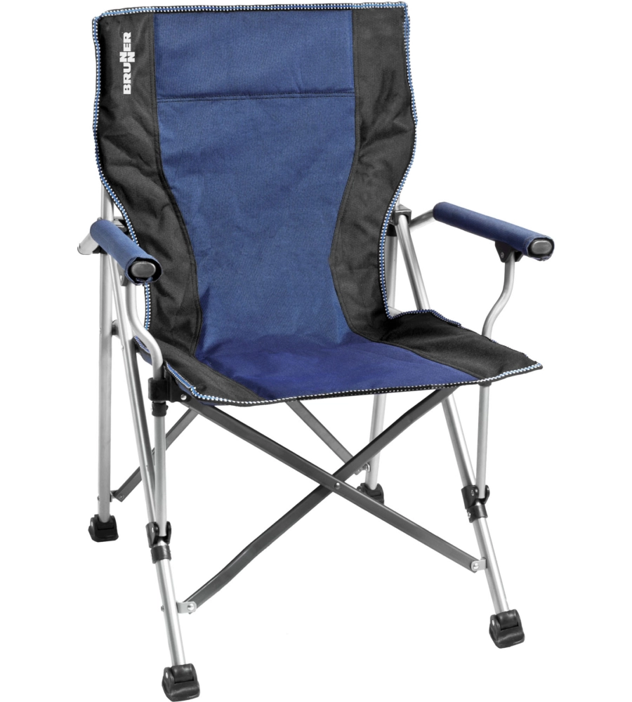 Sedia da campeggio brunner "raptor classic" in acciaio e poliestere blu e nero 51x44x48/90 cm