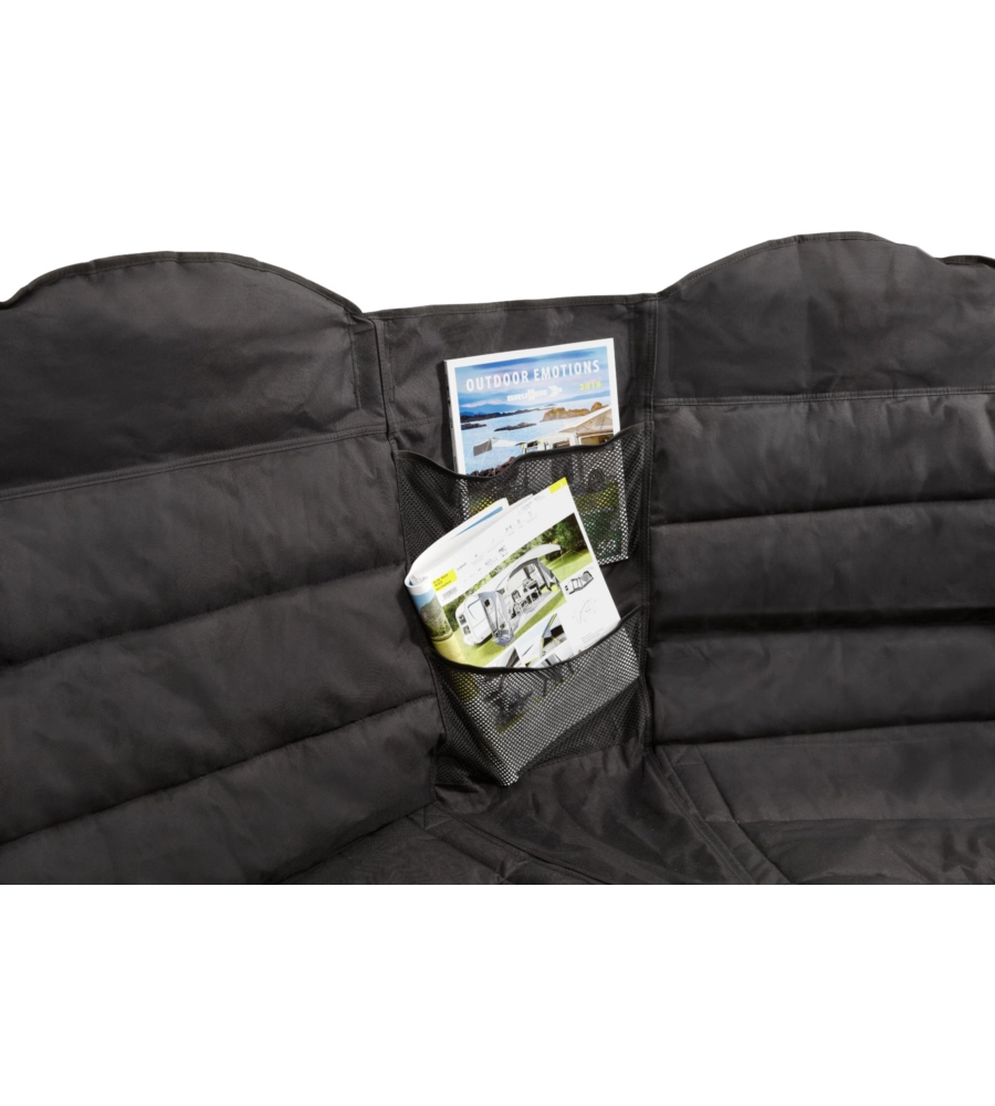 Divano 2 persone da campeggio brunner "action sofa rendez-vous" in alluminio e poliestere nero 147x65x44/99 cm