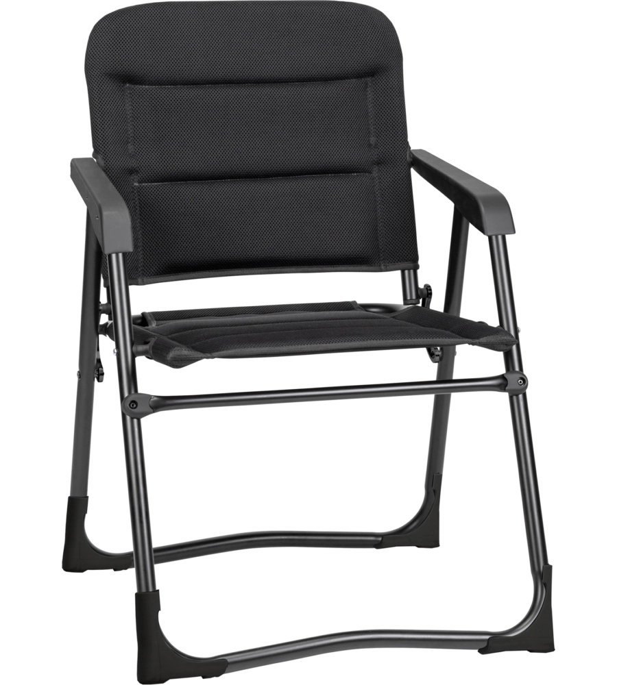 Sedia da campeggio "aravel vanchair" in alluminio e 3durafeel nero 48x37x82 cm