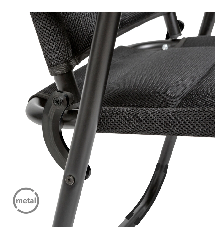 Sedia da campeggio "aravel vanchair" in alluminio e 3durafeel nero 48x37x82 cm