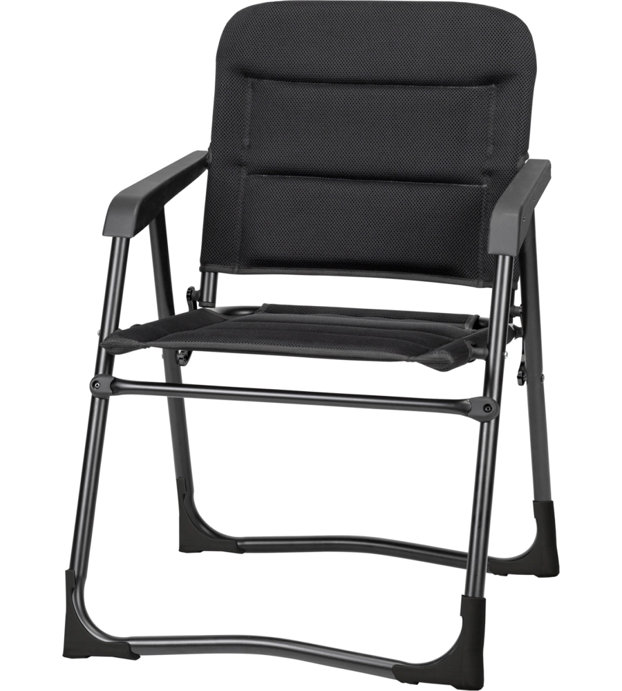 Sedia da campeggio "aravel vanchair" in alluminio e 3durafeel nero 48x37x82 cm