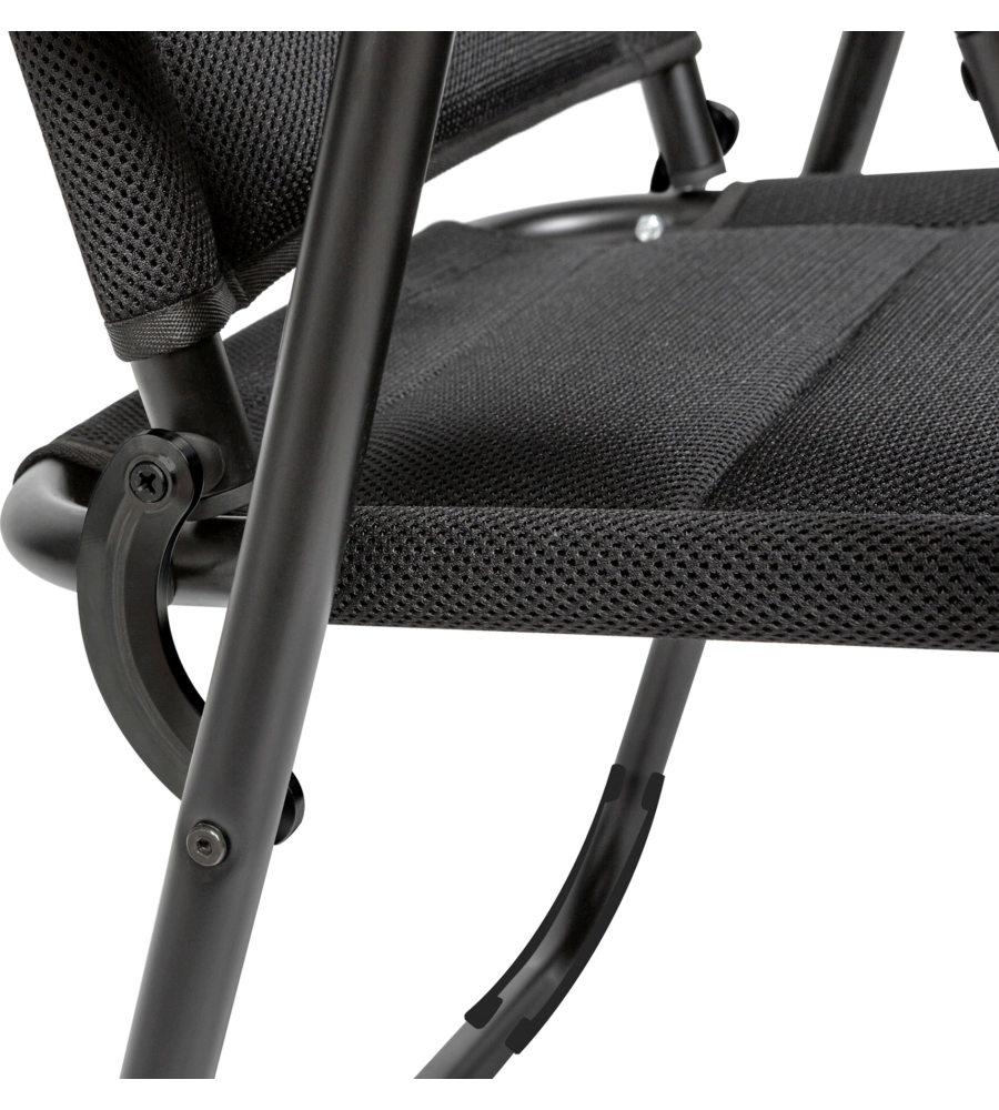 Sedia da campeggio "aravel vanchair" in alluminio e 3durafeel nero 48x37x82 cm