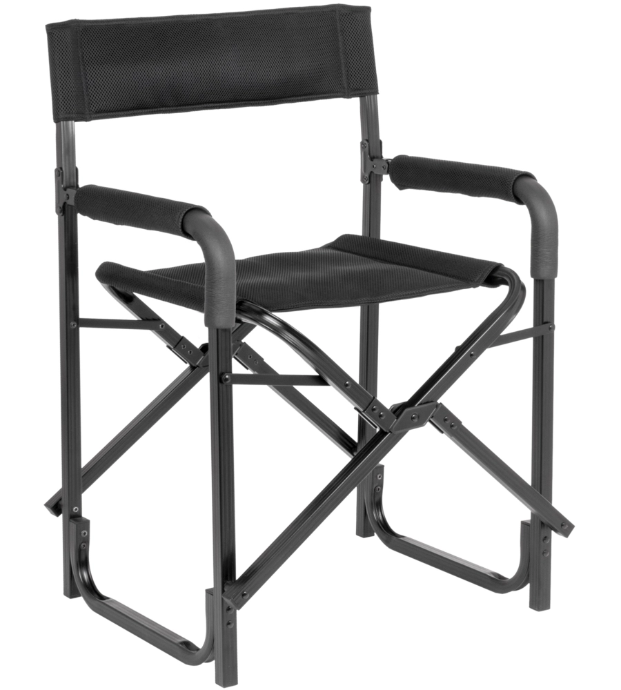 Sedia da campeggio brunner "aravel director" in alluminio e 3durafeel nero 45x35x48/87,2 cm