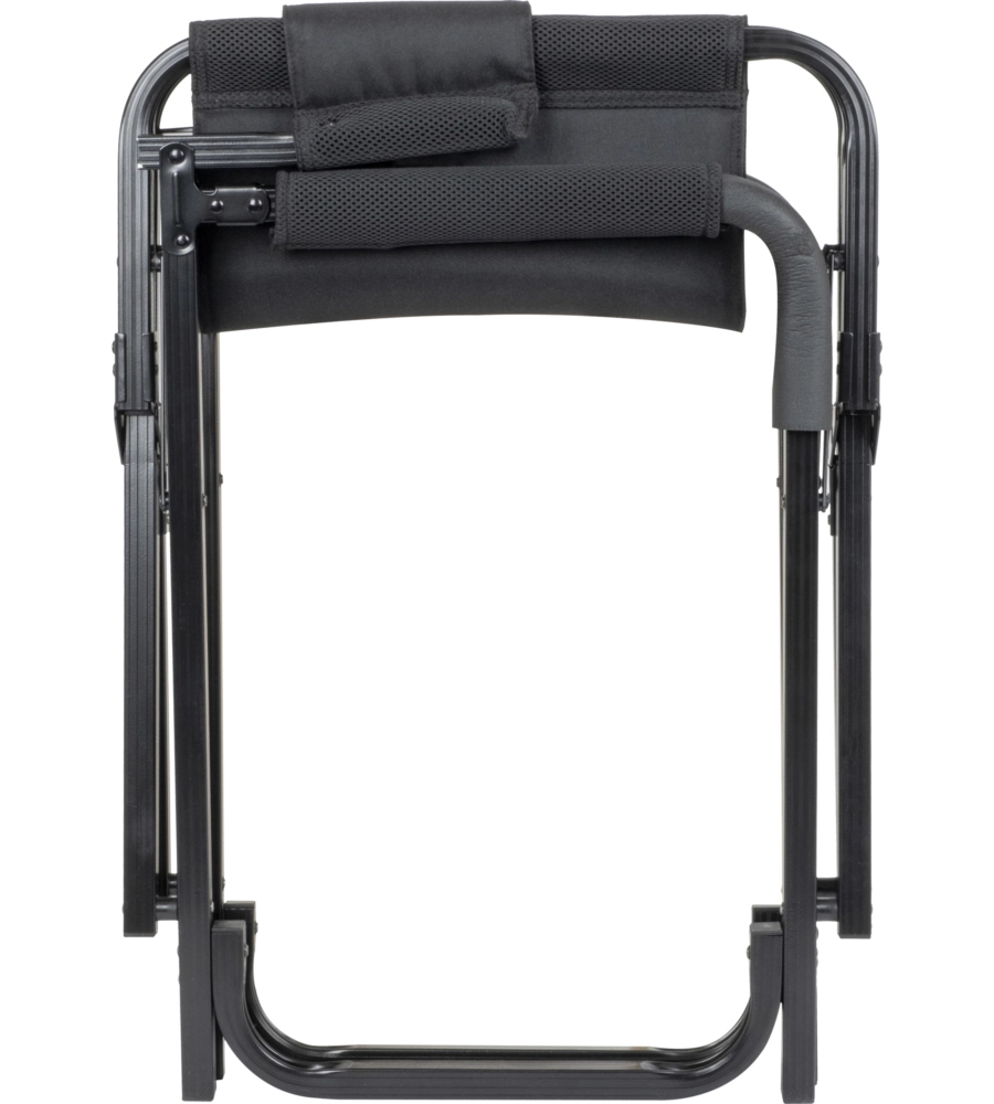 Sedia da campeggio brunner "aravel director" in alluminio e 3durafeel nero 45x35x48/87,2 cm