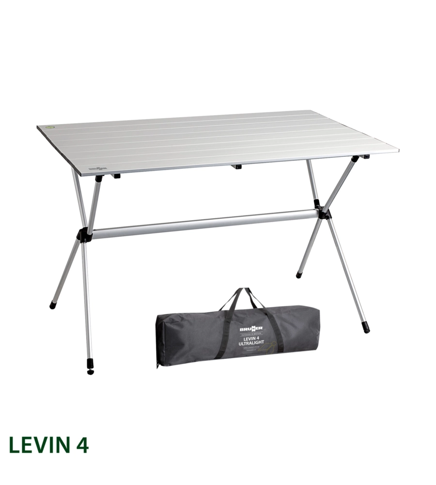 Tavolo pieghevole da campeggio brunner "levin 4" in alluminio 110x67x70 cm